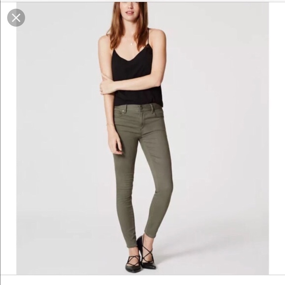 Loft olive green sateen legging